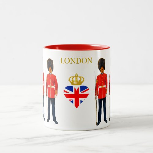 London England Crown Heart  Beefeaters Two_Tone Coffee Mug