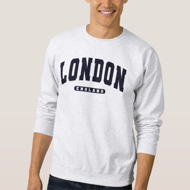 London England Dark Varsity College Style Sweatshirt (Front)