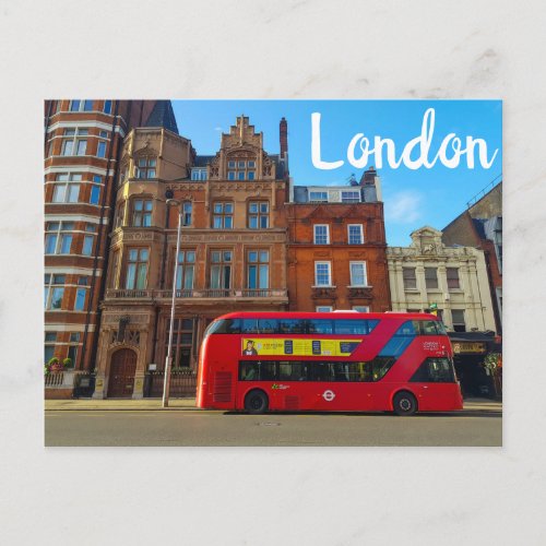 London England Great Britain Architecture Bus Postcard