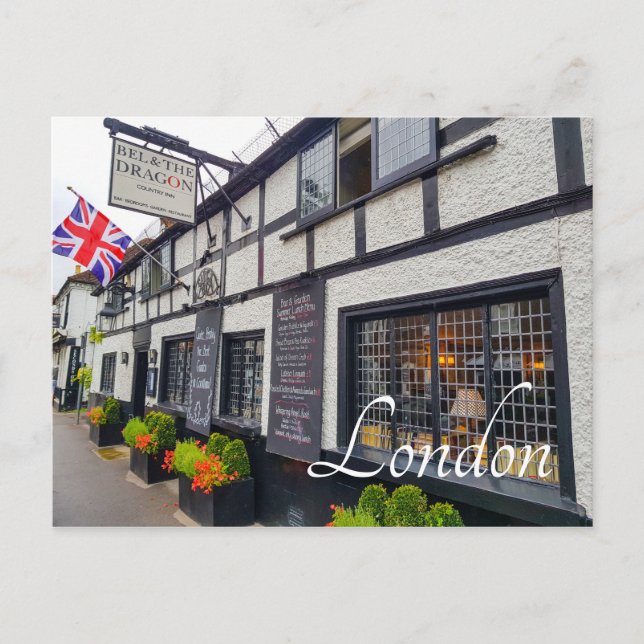 London England Great Britain Pub Architecture Postcard (Front)