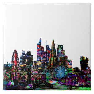 London, England in graffiti Ceramic Tile
