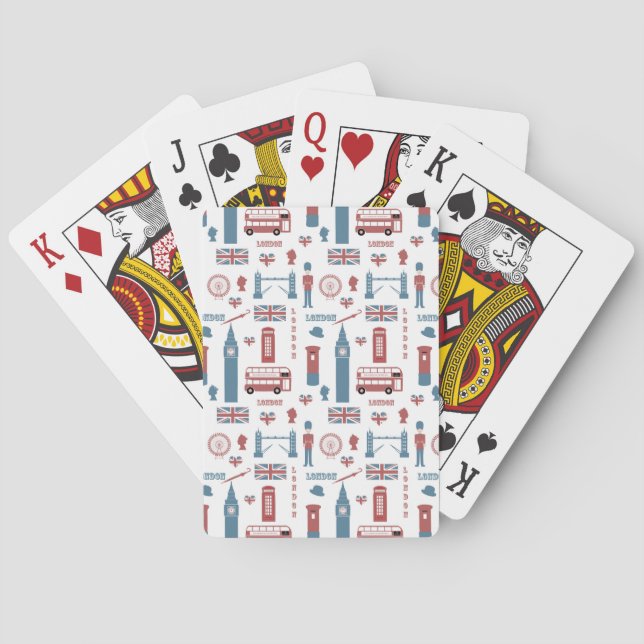 London England Landmarks Big Ben English  Flag Poker Cards (Back)