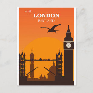 London England Landmarks Vintage Travel Postcard