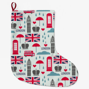 London, England Large Christmas Stocking