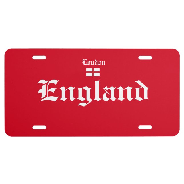 London, England  License Plate (Front)
