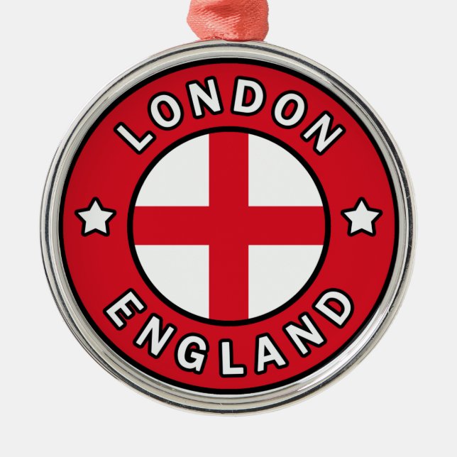 London England Metal Ornament (Front)