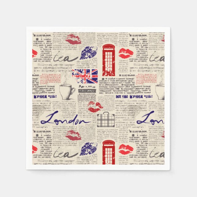 London, England Napkins (Front)