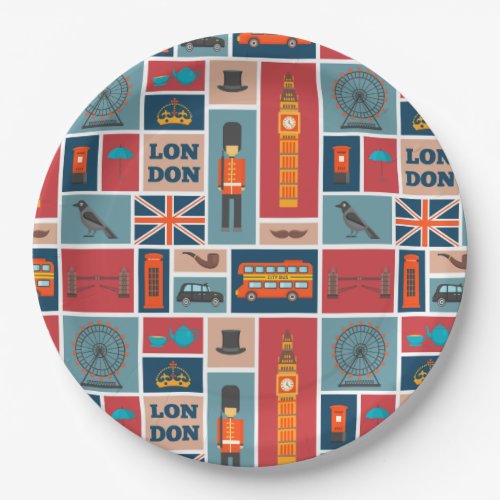 London England Paper Plate
