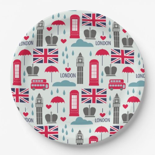 London England Paper Plate
