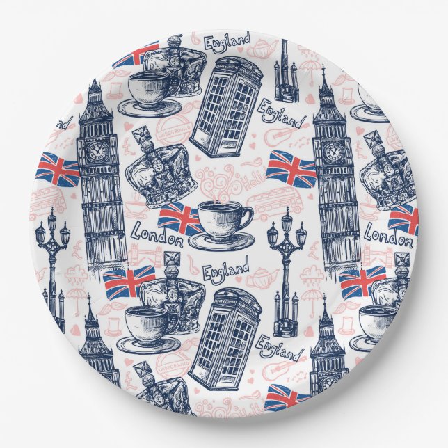 London, England Paper Plates (Front)