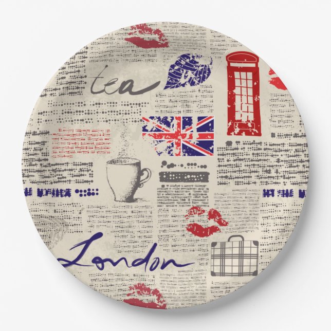 London, England Paper Plates (Front)