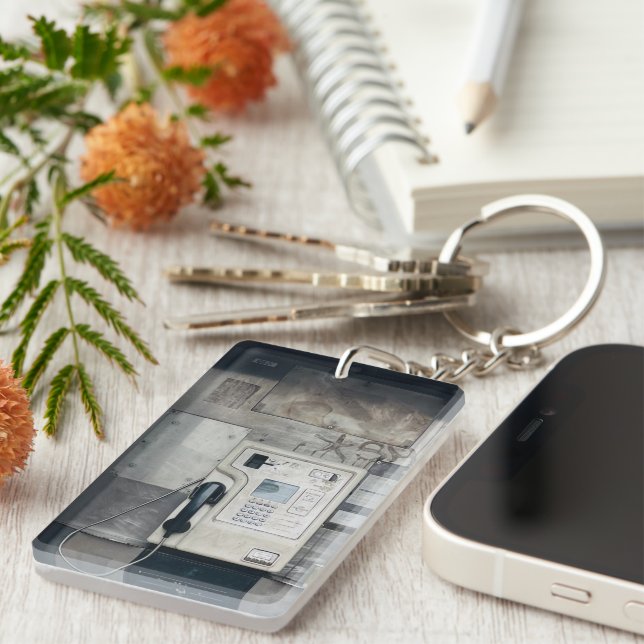 London England Phone Box Photo  Keychain (Front Right)