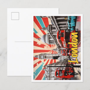 London England Pop Art Travel Illustration Postcard