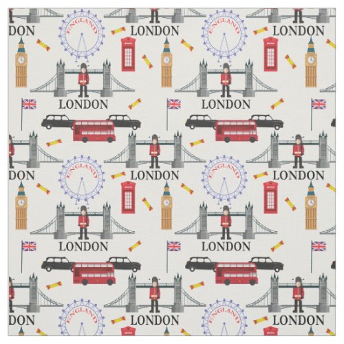 London England Queens Guard English Pattern Fabric
