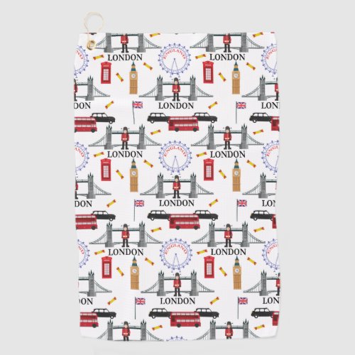 London England Queens Guard English Pattern Golf Towel