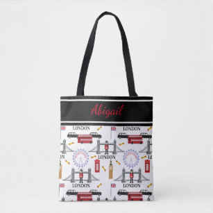 London England Queens Guard English Pattern Tote Bag