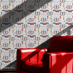 London England Queens Guard English Pattern Wallpaper