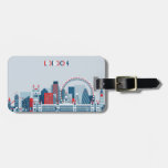 London, England | Red, White And Blue Skyline Luggage Tag at Zazzle