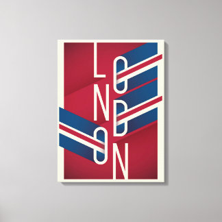 London, England | Retro Illustrated Typography Canvas Print