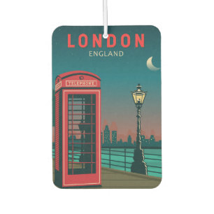 London England Retro Travel Art Vintage Air Freshener
