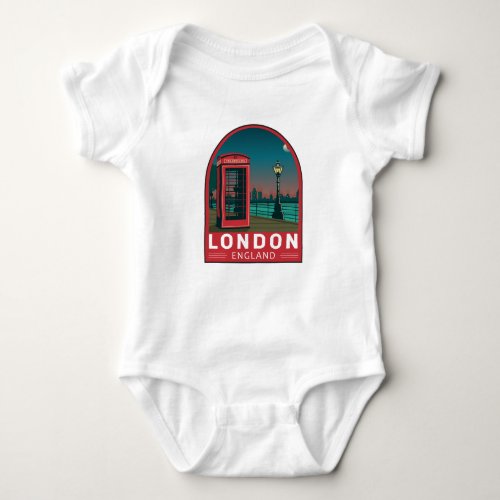 London England Retro Travel Art Vintage Baby Bodysuit