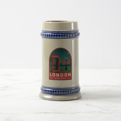 London England Retro Travel Art Vintage Beer Stein