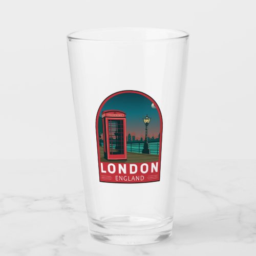 London England Retro Travel Art Vintage Glass