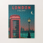 London England Retro Travel Art Vintage Jigsaw Puzzle<br><div class="desc">London vector art design. London,  the capital of England and the United Kingdom,  is a 21st-century city with history stretching back to Roman times.</div>