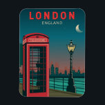 London England Retro Travel Art Vintage  Magnet<br><div class="desc">London vector art design. London,  the capital of England and the United Kingdom,  is a 21st-century city with history stretching back to Roman times.</div>