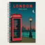 London England Retro Travel Art Vintage Notebook