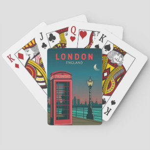 London England Retro Travel Art Vintage Poker Cards