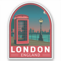 London England Retro Travel Art Vintage