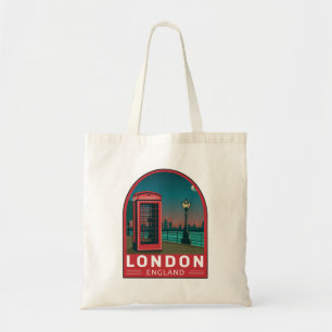 London England Retro Travel Art Vintage Tote Bag
