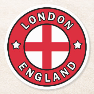 London England Round Paper Coaster