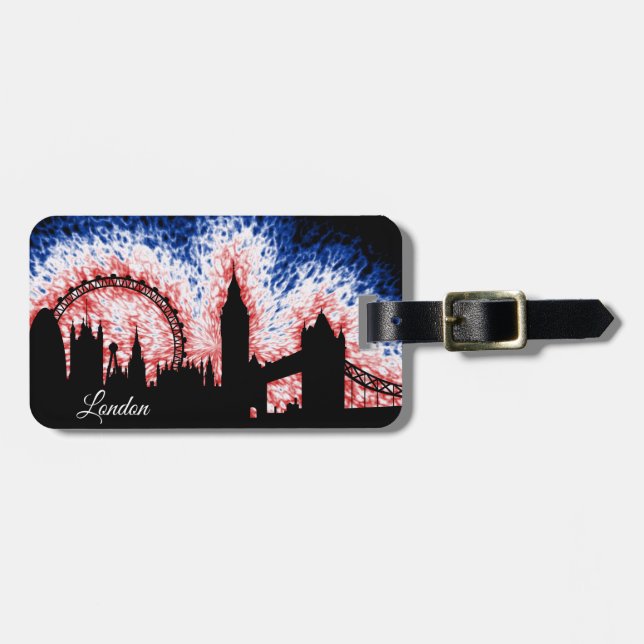 London England Silhouette Luggage Tag (Front Horizontal)
