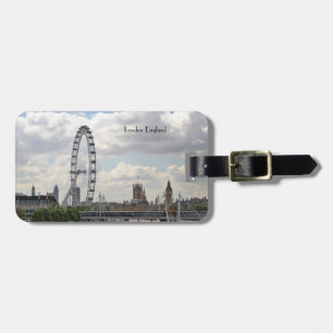 London England Skyline, Big Ben, London Eye,Thames Luggage Tag
