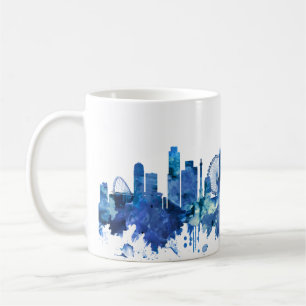 London England Skyline Blue Coffee Mug