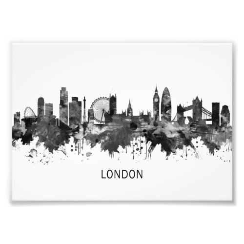 London England Skyline BW Photo Print