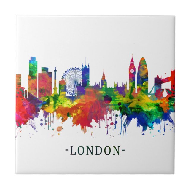 London England Skyline Ceramic Tile (Front)