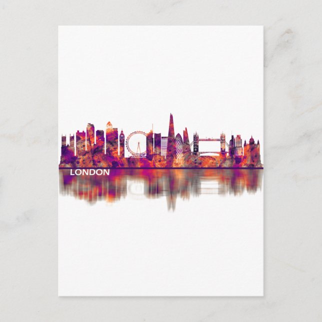 London England Skyline Holiday Postcard (Front)