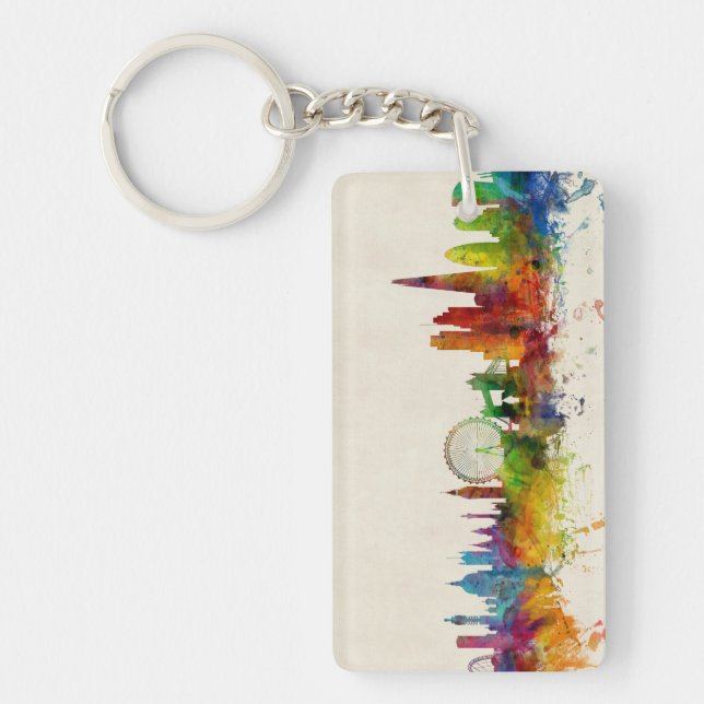 London England Skyline Keychain (Front)