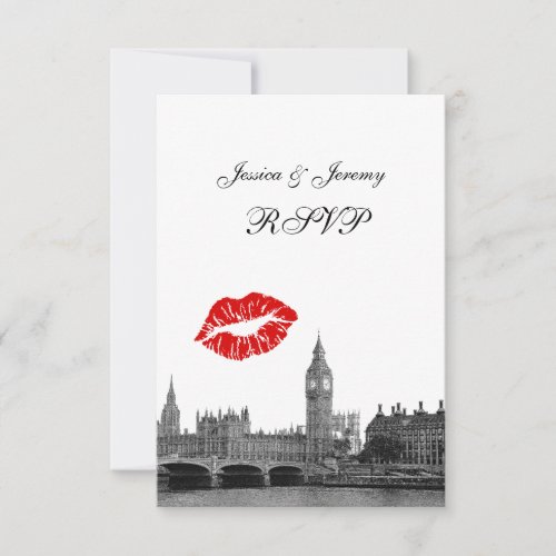 London England Skyline Kiss BW RSVP #2