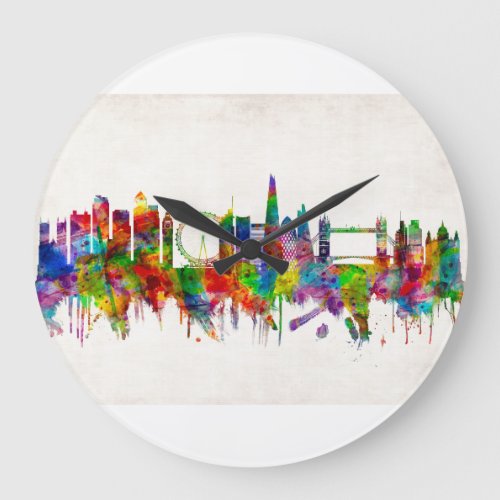 London England Skyline Large Clock