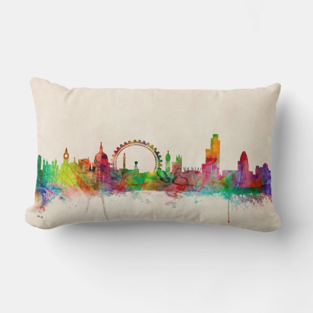 London England Skyline Lumbar Pillow (Front)