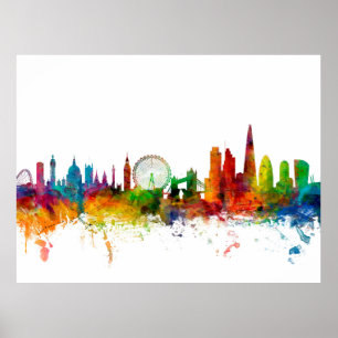 London England Skyline Poster