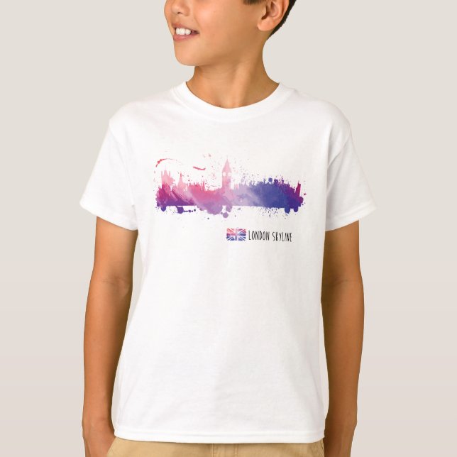 London England Skyline Splash T-Shirt (Front)