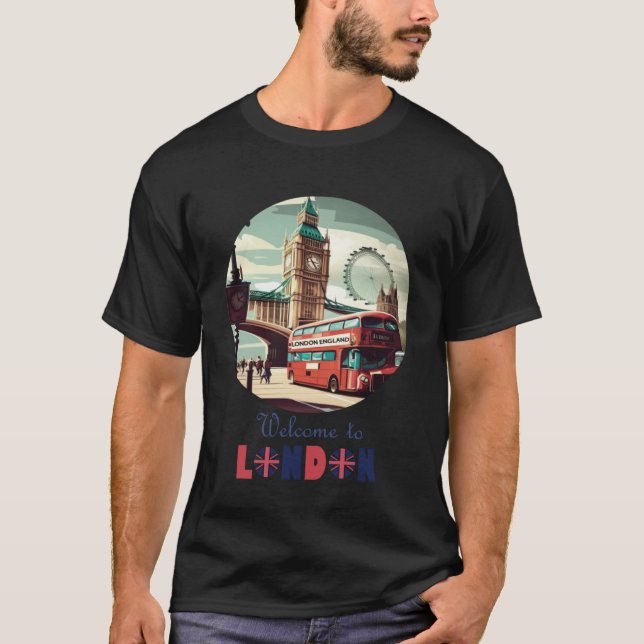 London England Souvenir Tourist For Men Women Kids T-Shirt (Front)
