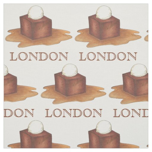 London England Sticky Toffee Pudding UK Foodie Fabric