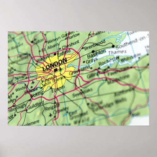 London England Street Map Poster