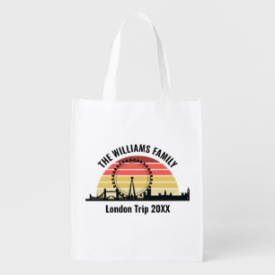 London England Sunset Custom Family Trip Grocery Bag